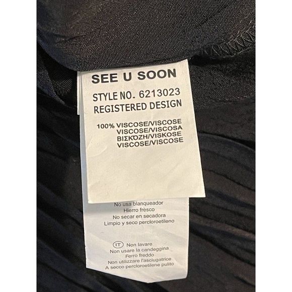 ANTHROPOLOGIE SEE U SOON Blouse Embroidered Flowy Pullover Top Black Small NWT - Picture 9 of 9